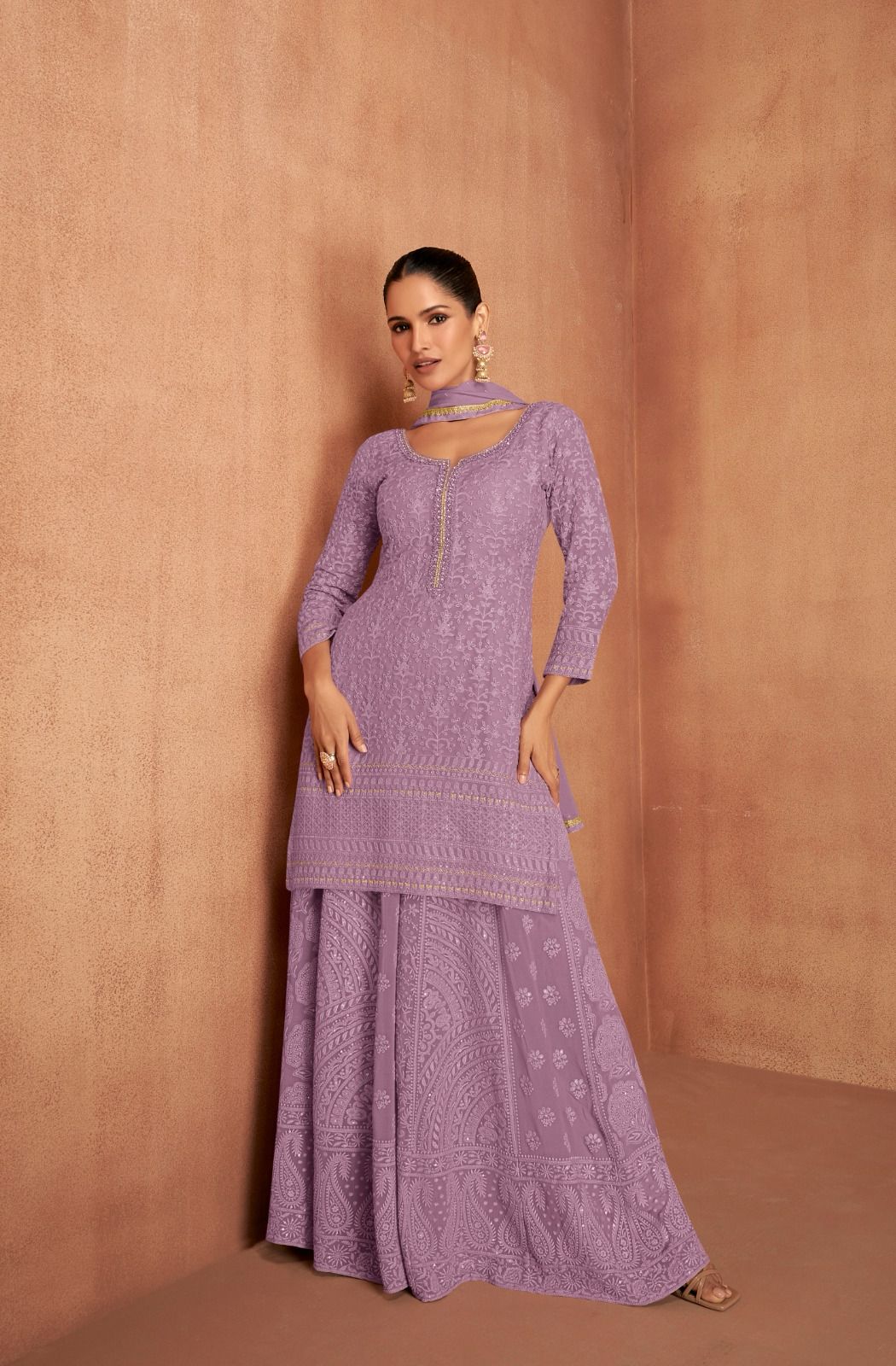 lavendor Color Sharara suit