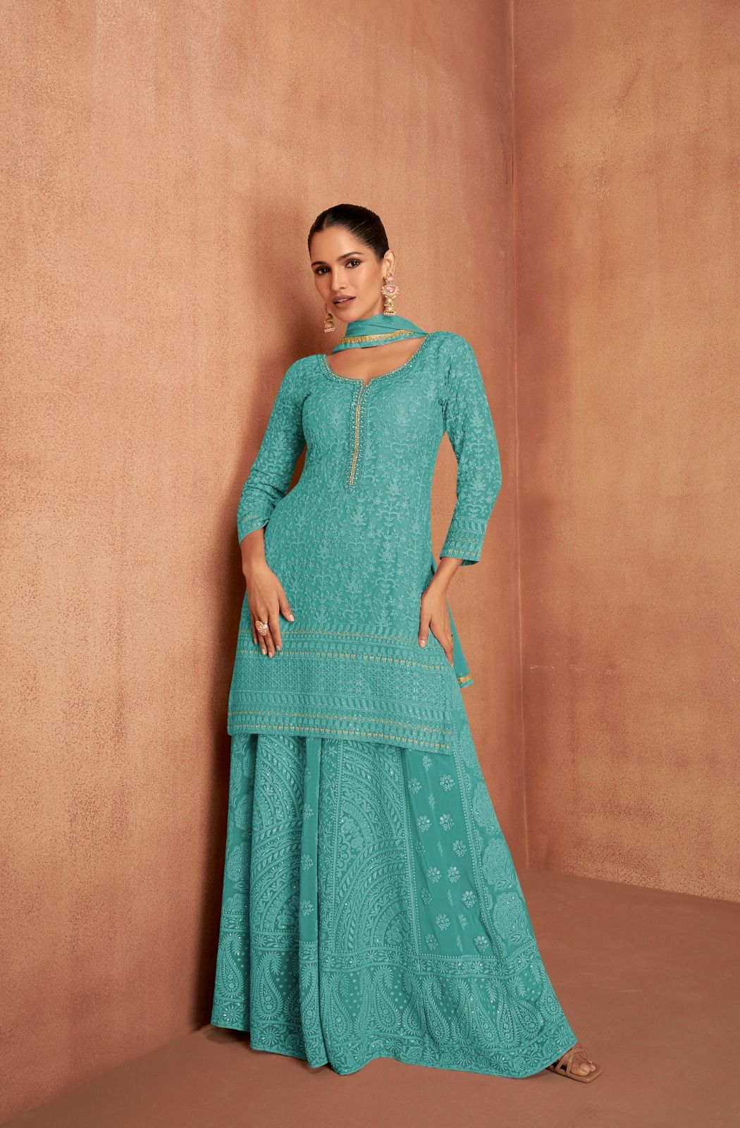 Blue color Sharara Suit